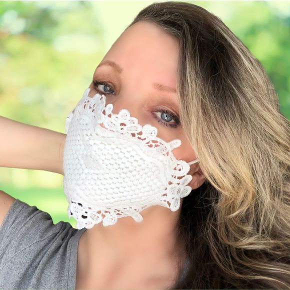 Lace Face Mask with Lanyard, Fancy Mask - Picture 9 of 10